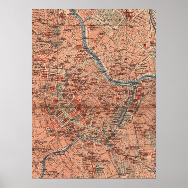 Póster Mapa de Viena da Áustria (1920) (Frente)