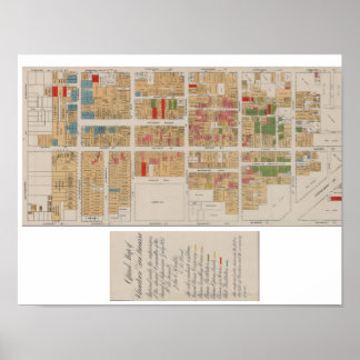 Póster Mapa de Vintage Chinatown San Francisco 1885
