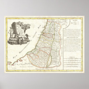 Poster Mapa de Vintage de Israel (1770)