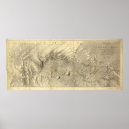 Poster Mapa de Vintage do Rio Colorado (1858)
