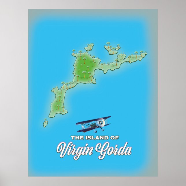 Poster Mapa de Virgin Gorda (Frente)