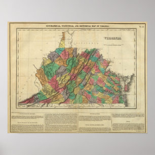 Poster Mapa de Virgínia