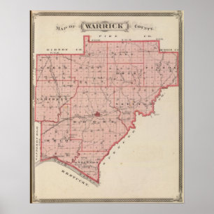 Póster Mapa de Warrick County