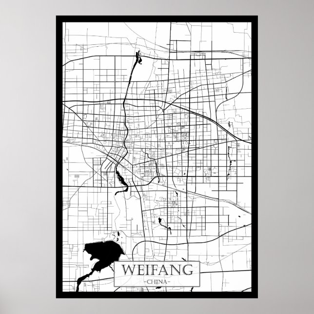 Poster Mapa de Weifang China (Frente)