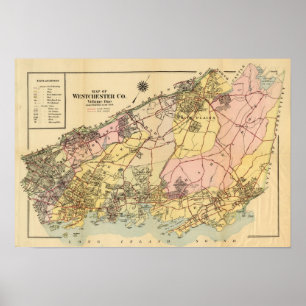 Poster Mapa de Westchester Co