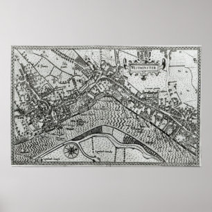Póster Mapa de Westminster 'do espéculo Britannia