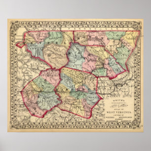 Poster Mapa de Winfield, West Virginia
