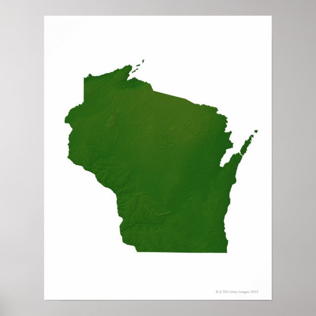 Poster Mapa de Wisconsin (Frente)