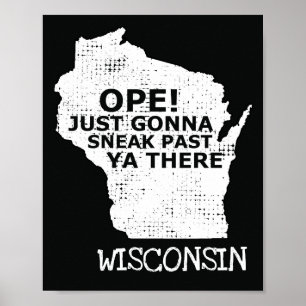 Poster Mapa De Wisconsin Sneak Passado Ya Lá Slang Dizen