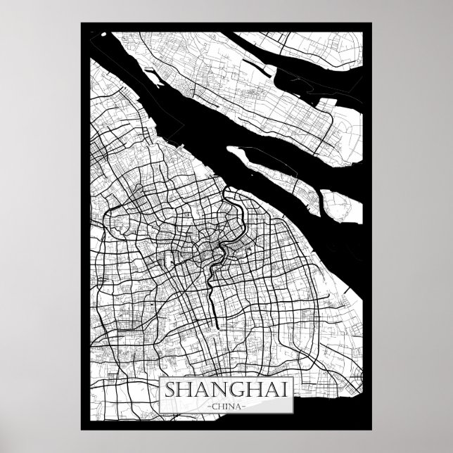 Poster Mapa de Xangai China (Frente)