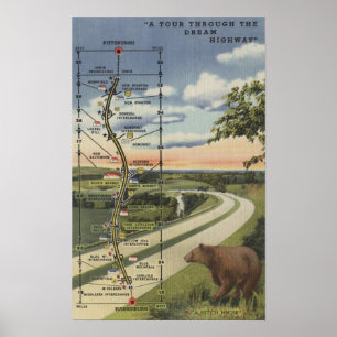 Poster Mapa detalhado "da estrada ideal "