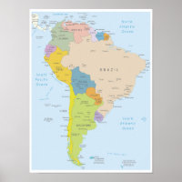 Mapa Detalhado do Continente da América do Sul