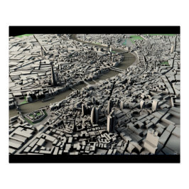 Póster Mapa Digital em 3D em Londres 2015