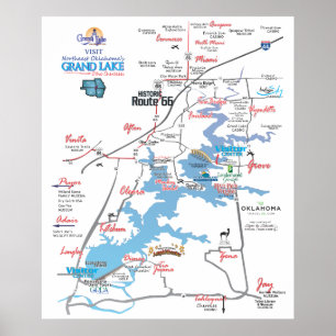 Poster Mapa dimensional 19 da APROVAÇÃO grande do lago