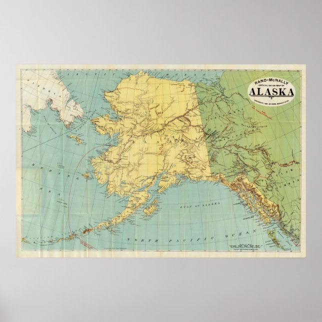 Poster Mapa do Alasca de Rand McNally (Frente)
