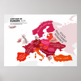 Poster Mapa do Amor da Europa