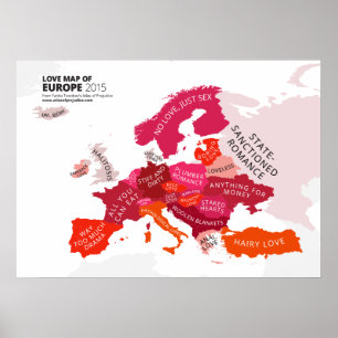Poster Mapa do amor de Europa