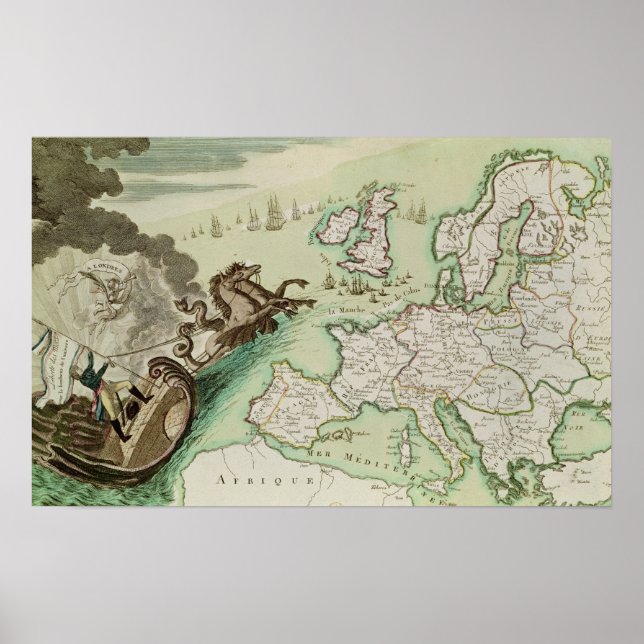 Poster Mapa do Ataque Naval em Inglaterra por Napoleão (Frente)