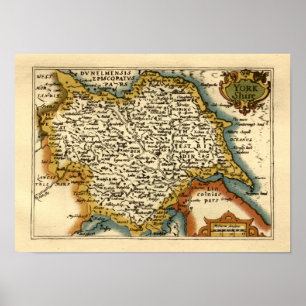 Poster Mapa do Atlas Antiquário Antiquário do Condado de 