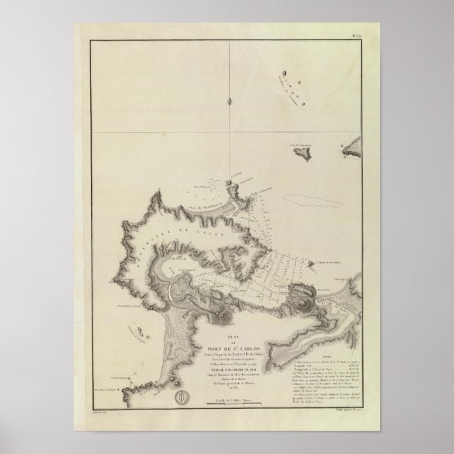 Póster Mapa do Atlas Chile (Frente)