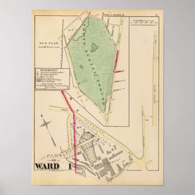 Póster Mapa do Atlas da Empresa N Burial Ground e Woonsoc (Frente)