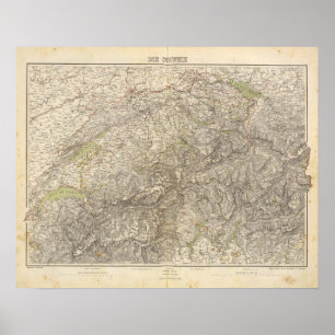Poster Mapa do atlas da suiça