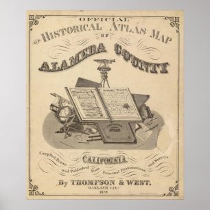 Póster Mapa do atlas de Alameda County do frontispício