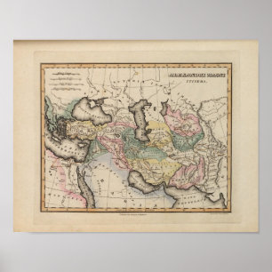 Poster Mapa do atlas de Ásia