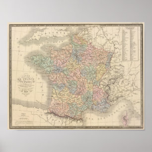 Póster Mapa do atlas de France