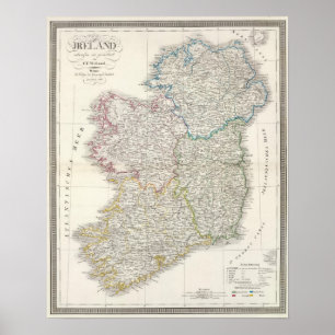 Póster Mapa do atlas de Ireland