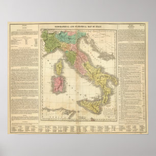 Poster Mapa do atlas de Italia Chonology