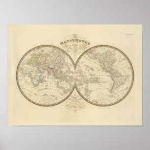 Póster Mapa do atlas de mundo