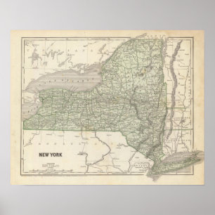 Póster Mapa do atlas de New York