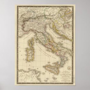 Póster Mapa do atlas de Roma