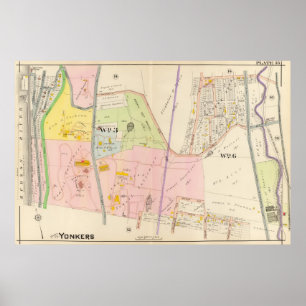 Póster Mapa do atlas de Yonkers New York