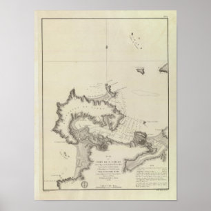 Póster Mapa do atlas do Chile
