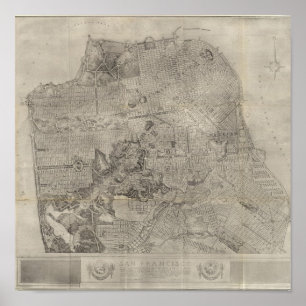 Poster Mapa do atlas do plano de San Francisco