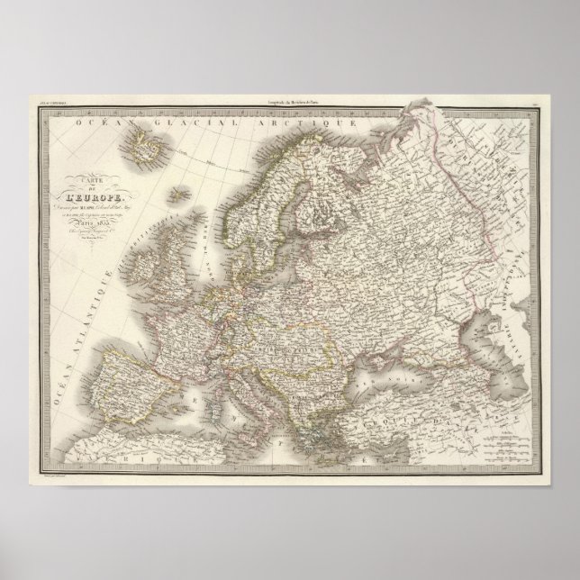 Póster Mapa do Atlas L'Europe (Frente)