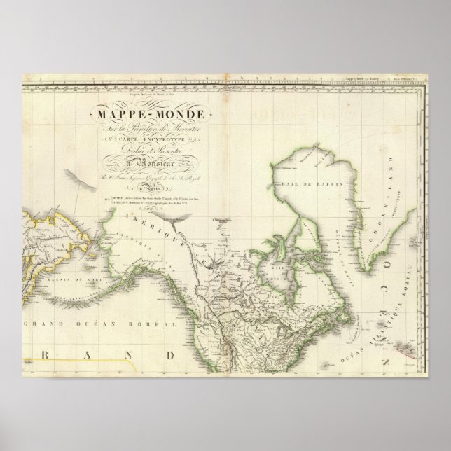 Poster Mapa do Atlas na América do Norte (Frente)