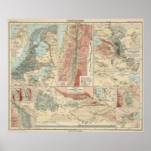 Póster Mapa do Atlas Tieflander