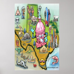 Poster Mapa do Austin TEXAS
