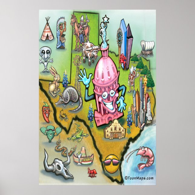 Poster Mapa do Austin TEXAS (Frente)
