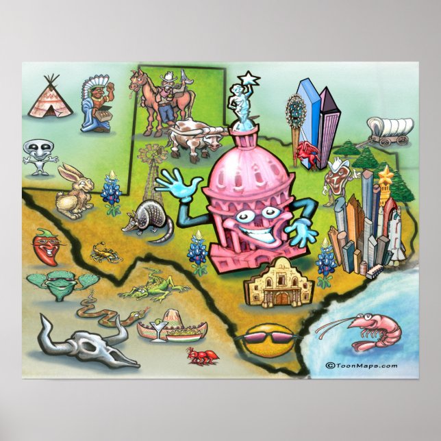 Poster Mapa do Austin TEXAS (Frente)