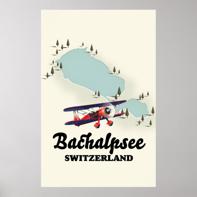 Poster Mapa do Bachalpsee Suíça (Frente)