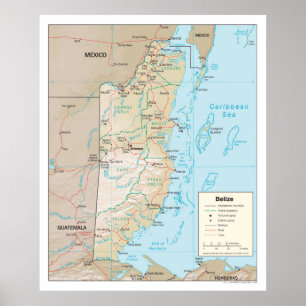 Poster Mapa do Belize (2003) — País da América Centra