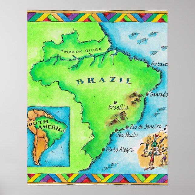 Póster Mapa do Brasil (Frente)