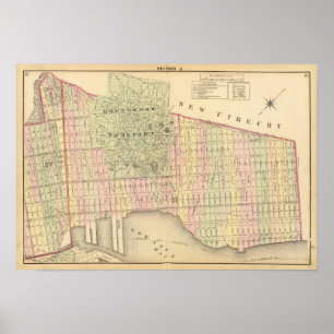 Póster Mapa do Brooklyn Sec 6