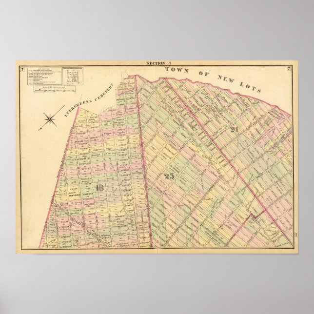 Póster Mapa do Brooklyn Sec 7 (Frente)