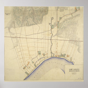 Póster Mapa do Campo da Louisiana 1863-64
