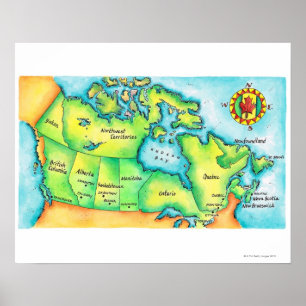 Poster Mapa do Canadá